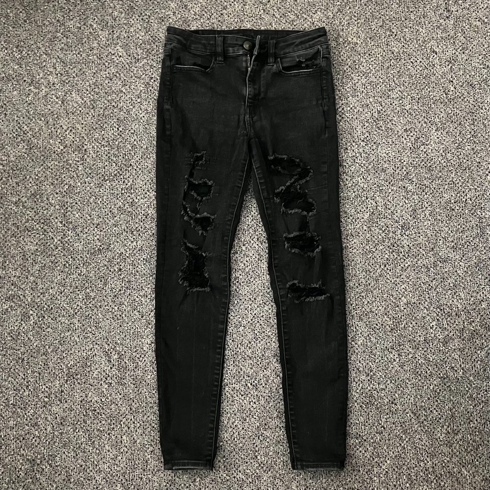 American Eagle Black Stretch Jeans Women's Size 6